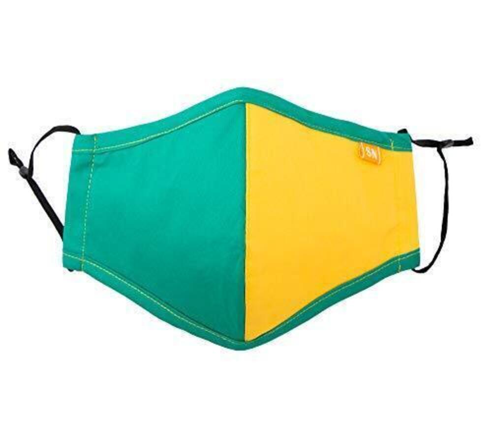 4502 Reusable Washable Team Color Blocks Cotton Cloth Face Mask for Adults